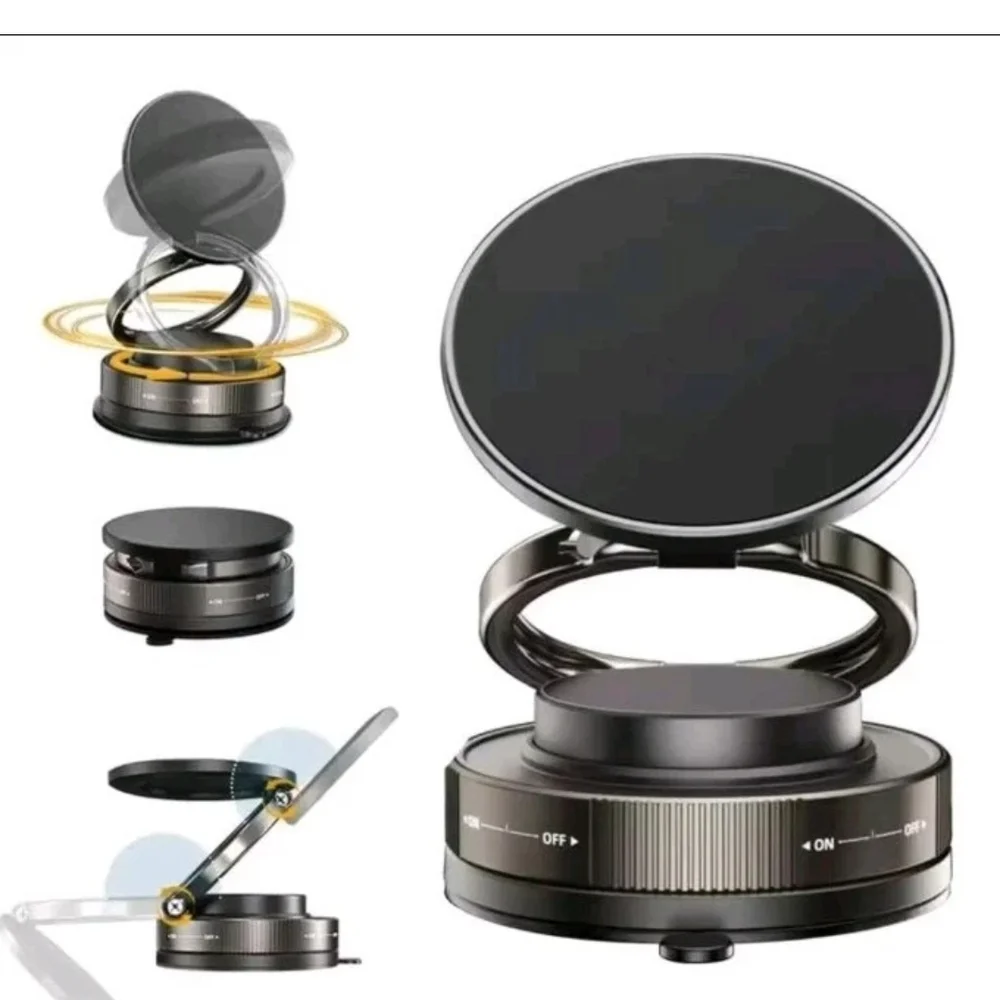 Foldable 360° Magnetic Phone Mount – Black